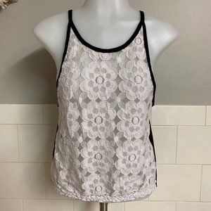 Women Sleeveless Burnout Floral Blouse Shirt S